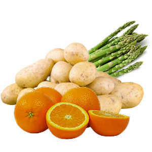 Aardappelen, groenten en fruit