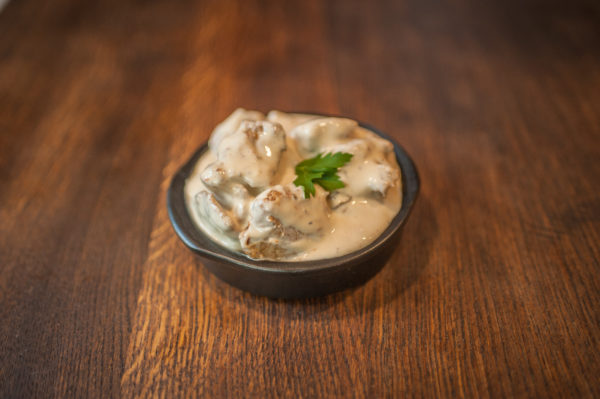 Varkenshaas in roomsaus
